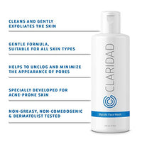 12% Glycolic Acid Exfoliating Face Wash | Medical Grade [Strong] Anti-Wrinkle Anti-Aging Anti-Acne Deep Clean Facial Cleanser, Fades Age Spots & Evens Tone | Claridad Skincare